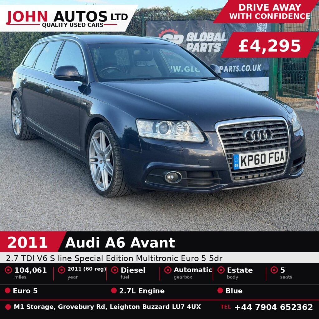 Audi A6 Avant for sale in Leighton Buzzard - 2011 Audi A6 Avant 2.7 TDI V6 S line Special Edition Multitronic 5dr at John Autos Ltd