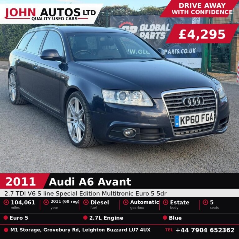Audi A6 Avant for sale in Leighton Buzzard - 2011 Audi A6 Avant 2.7 TDI V6 S line Special Edition Multitronic 5dr at John Autos Ltd