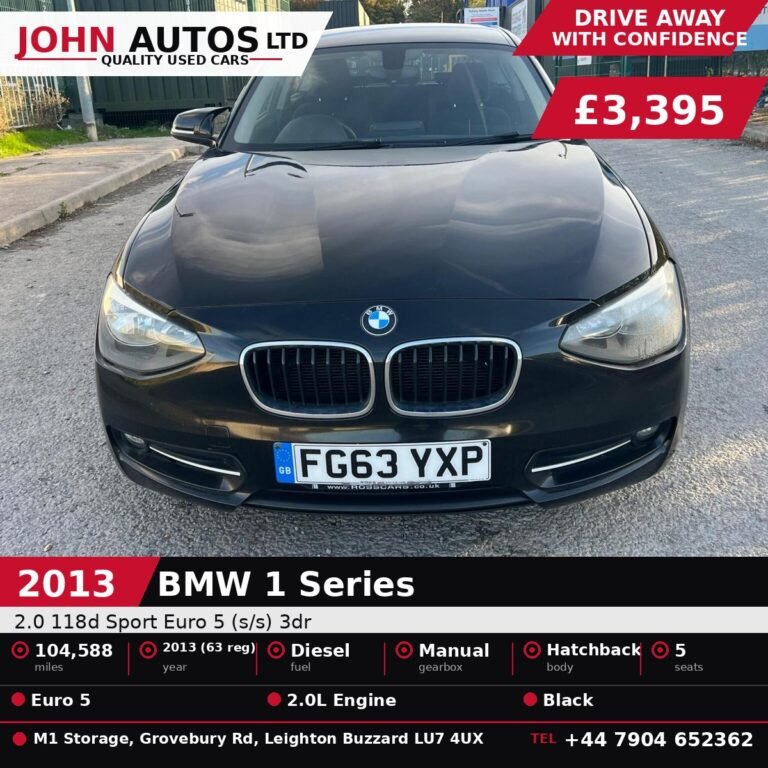 BMW 118d for sale in Leighton Buzzard - 2013 BMW 1 Series 2.0 118d Sport Euro 5 (s/s) 3dr at John Autos Ltd
