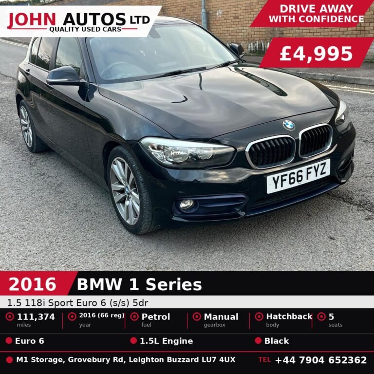 BMW 118i for sale in Leighton Buzzard - 2016 BMW 1 Series 1.5 118i Sport Euro 6 (s/s) 5dr at John Autos Ltd